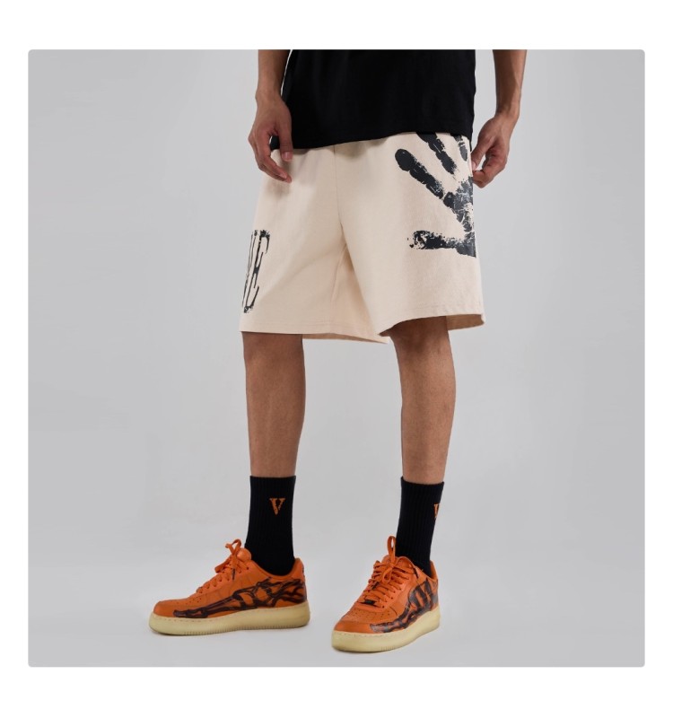 Шорты VLONE FINGERPRINT BEIGE