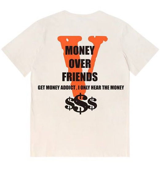 Футболка VLONE MONEY OVER FRIENDS-