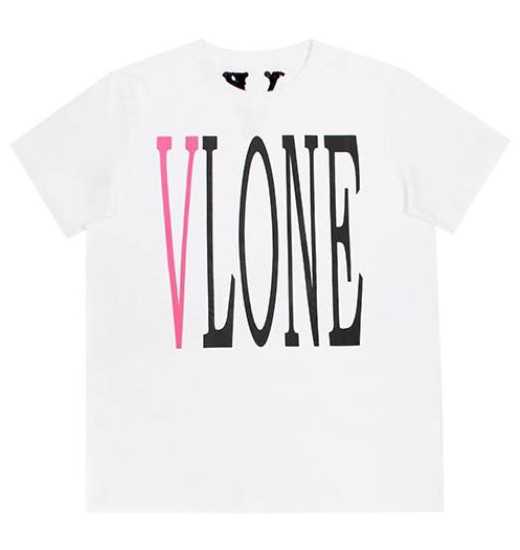 Футболка VLONE PINK Logo WHITE